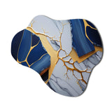 Abstract Geode Blue I - Asymmetric Metal Wall Art