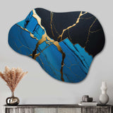 Abstract Geode Blue II - Asymmetric Metal Wall Art