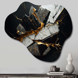 Abstract Geode Black III - Asymmetric Metal Wall Art