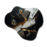 Abstract Geode Black III - Asymmetric Metal Wall Art