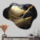 Abstract Geode Gold III - Asymmetric Metal Wall Art