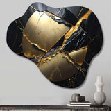 Abstract Geode Gold III - Asymmetric Metal Wall Art