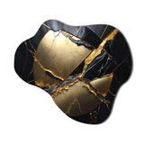 Abstract Geode Gold III - Asymmetric Metal Wall Art