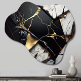 Abstract Geode Gold IV - Asymmetric Metal Wall Art