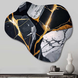 Abstract Geode Gold Marble II - Asymmetric Metal Wall Art