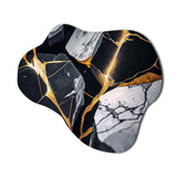 Abstract Geode Gold Marble II - Asymmetric Metal Wall Art