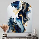 Abstract Geode Marble Blue I - Asymmetric Metal Wall Art