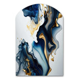 Abstract Geode Marble Blue I - Asymmetric Metal Wall Art