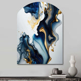 Abstract Geode Marble Blue I - Asymmetric Metal Wall Art