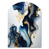 Abstract Geode Marble Blue I - Asymmetric Metal Wall Art