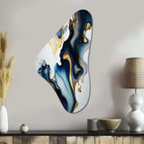 Abstract Geode Marble Blue I - Asymmetric Metal Wall Art