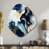 Abstract Geode Marble Blue I - Asymmetric Metal Wall Art