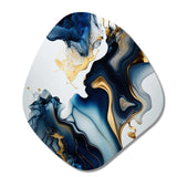 Abstract Geode Marble Blue I - Asymmetric Metal Wall Art