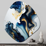 Abstract Geode Marble Blue I - Asymmetric Metal Wall Art