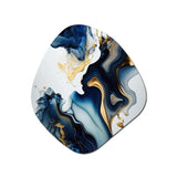 Abstract Geode Marble Blue I - Asymmetric Metal Wall Art