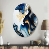 Abstract Geode Marble Blue I - Asymmetric Metal Wall Art