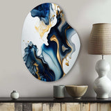 Abstract Geode Marble Blue I - Asymmetric Metal Wall Art