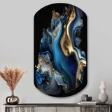 Abstract Geode Marble Blue II - Asymmetric Metal Wall Art