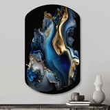 Abstract Geode Marble Blue II - Asymmetric Metal Wall Art