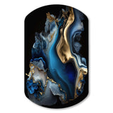 Abstract Geode Marble Blue II - Asymmetric Metal Wall Art