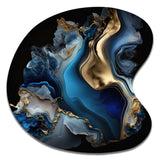 Abstract Geode Marble Blue II - Asymmetric Metal Wall Art