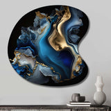 Abstract Geode Marble Blue II - Asymmetric Metal Wall Art