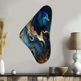 Abstract Geode Marble Blue III - Asymmetric Metal Wall Art