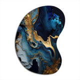 Abstract Geode Marble Blue III - Asymmetric Metal Wall Art