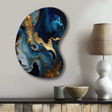 Abstract Geode Marble Blue III - Asymmetric Metal Wall Art