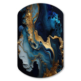 Abstract Geode Marble Blue III - Asymmetric Metal Wall Art