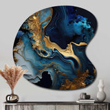 Abstract Geode Marble Blue III - Asymmetric Metal Wall Art