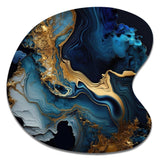 Abstract Geode Marble Blue III - Asymmetric Metal Wall Art