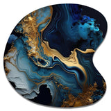 Abstract Geode Marble Blue III - Asymmetric Metal Wall Art