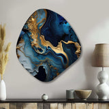 Abstract Geode Marble Blue III - Asymmetric Metal Wall Art