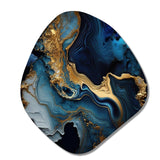 Abstract Geode Marble Blue III - Asymmetric Metal Wall Art