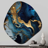 Abstract Geode Marble Blue III - Asymmetric Metal Wall Art