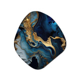 Abstract Geode Marble Blue III - Asymmetric Metal Wall Art