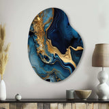 Abstract Geode Marble Blue III - Asymmetric Metal Wall Art