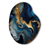 Abstract Geode Marble Blue III - Asymmetric Metal Wall Art