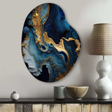 Abstract Geode Marble Blue III - Asymmetric Metal Wall Art