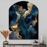 Abstract Geode Marble Blue IV - Asymmetric Metal Wall Art