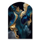 Abstract Geode Marble Blue IV - Asymmetric Metal Wall Art