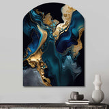 Abstract Geode Marble Blue IV - Asymmetric Metal Wall Art