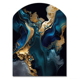 Abstract Geode Marble Blue IV - Asymmetric Metal Wall Art