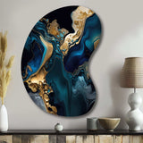 Abstract Geode Marble Blue IV - Asymmetric Metal Wall Art