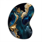 Abstract Geode Marble Blue IV - Asymmetric Metal Wall Art