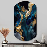 Abstract Geode Marble Blue IV - Asymmetric Metal Wall Art