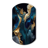 Abstract Geode Marble Blue IV - Asymmetric Metal Wall Art