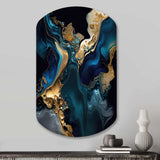 Abstract Geode Marble Blue IV - Asymmetric Metal Wall Art