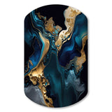 Abstract Geode Marble Blue IV - Asymmetric Metal Wall Art